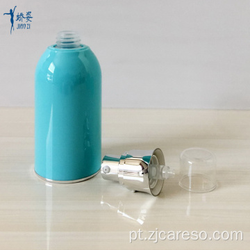 Frasco acrílico azul sem ar e frasco com bomba